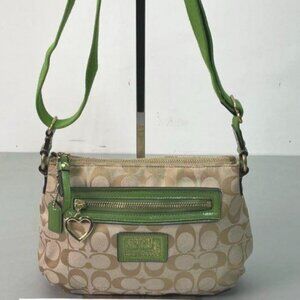 Authentic Coach Poppy Signature Canvas Shoulder / Crossbody Bag